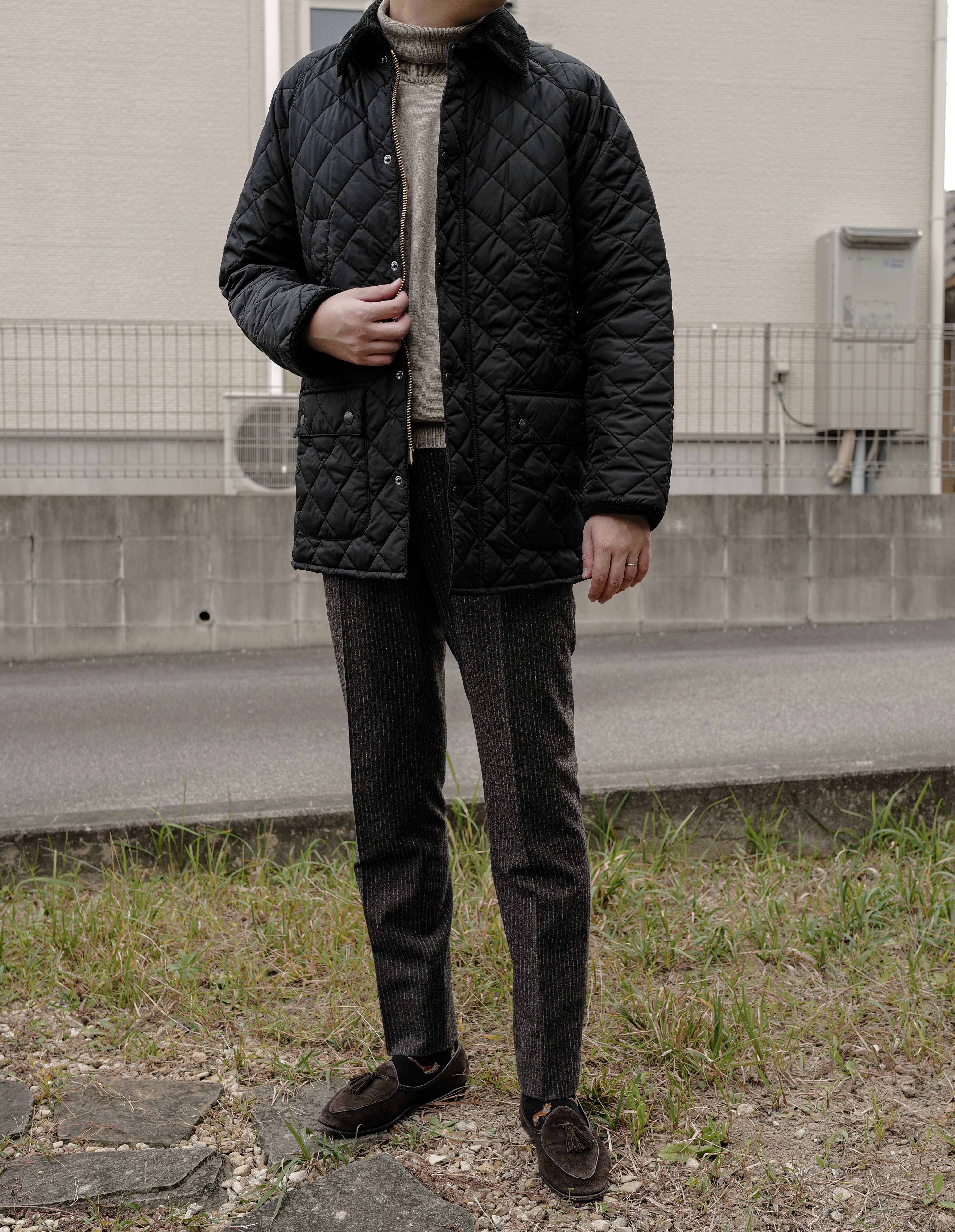 【希少】Barbour バブアー キルティングジャケット ブラック Lサイズ